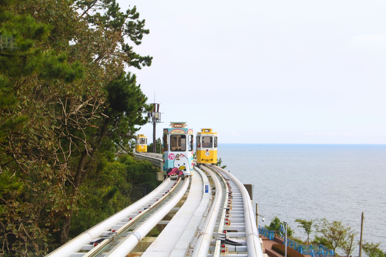 Blue Line Park sky capsules along the Busan coast